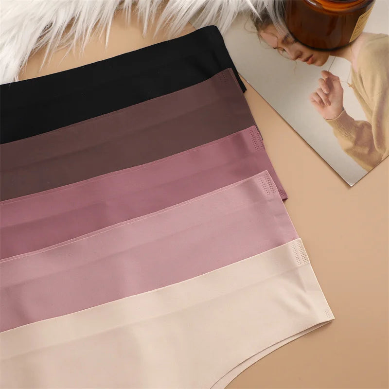 Set of 3 Sexy Ice Silk Low-Waist Ultra-Thin Women's Panties
