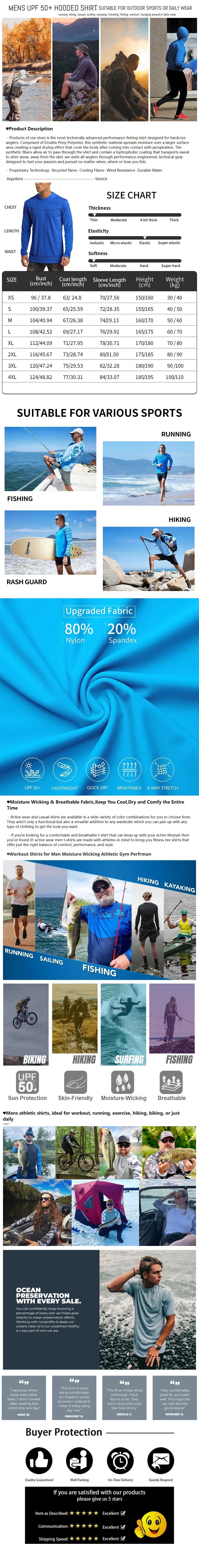 2025 Men's Sun Protection Shirt UPF 50+ Cool 4XL