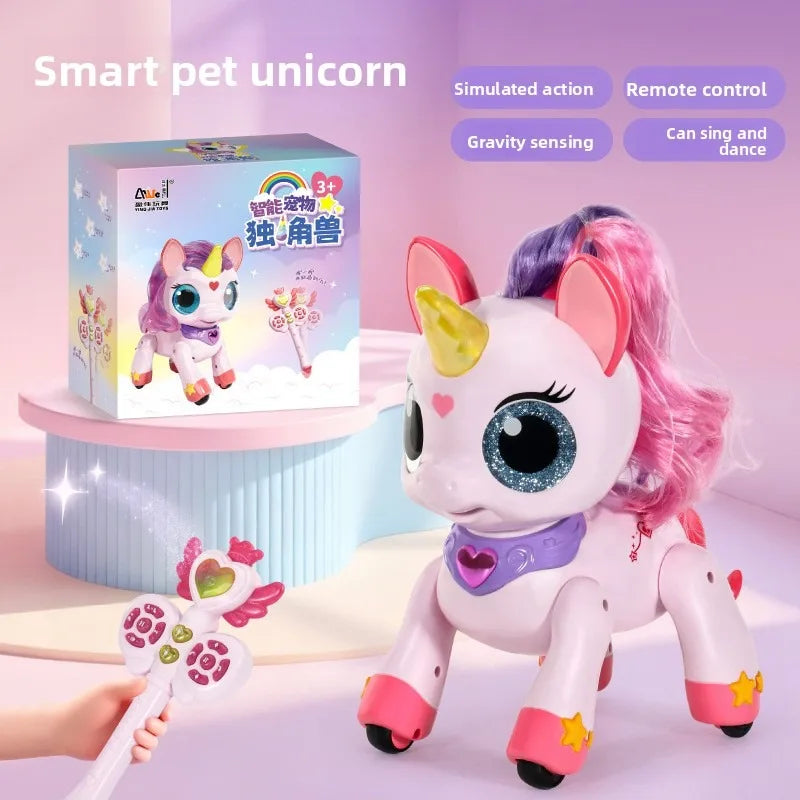 New Intelligent Remote Control Machine Pony Unicorn - Electronic Pet with Magic Wand, Girl's Birthday Gift & Children's Toy - Daisan Mart