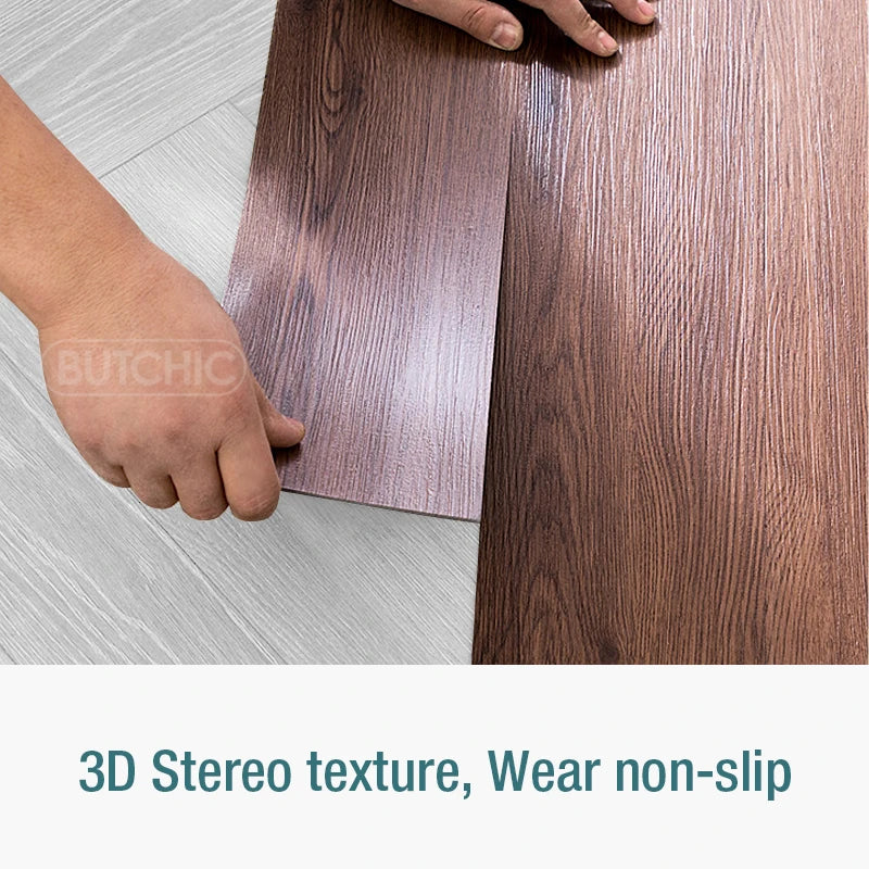 3D Self-Adhesive Thick Wood Grain Floor sticker Wallpaper Modern Wall Sticker Waterproof Living Room Toilet Kitchen Home Decor