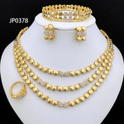 Women's Gold Jewelry Set - Fashion Bijoux Necklace Set