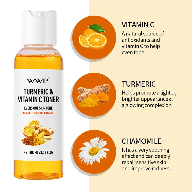Turmeric Vitamin C Toner-Turmeric Antioxidant Refreshing &amp; Moisturizing,Brightens &amp; Softens Face Care Toner for All Skin Types