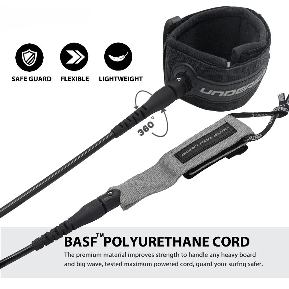 SUP Board Surf Leash 6/7FT Surfboard Rope Surf Rope Surfboard Leash TPU Stainless Inflatable Paddle Board Longboard Foot Rope