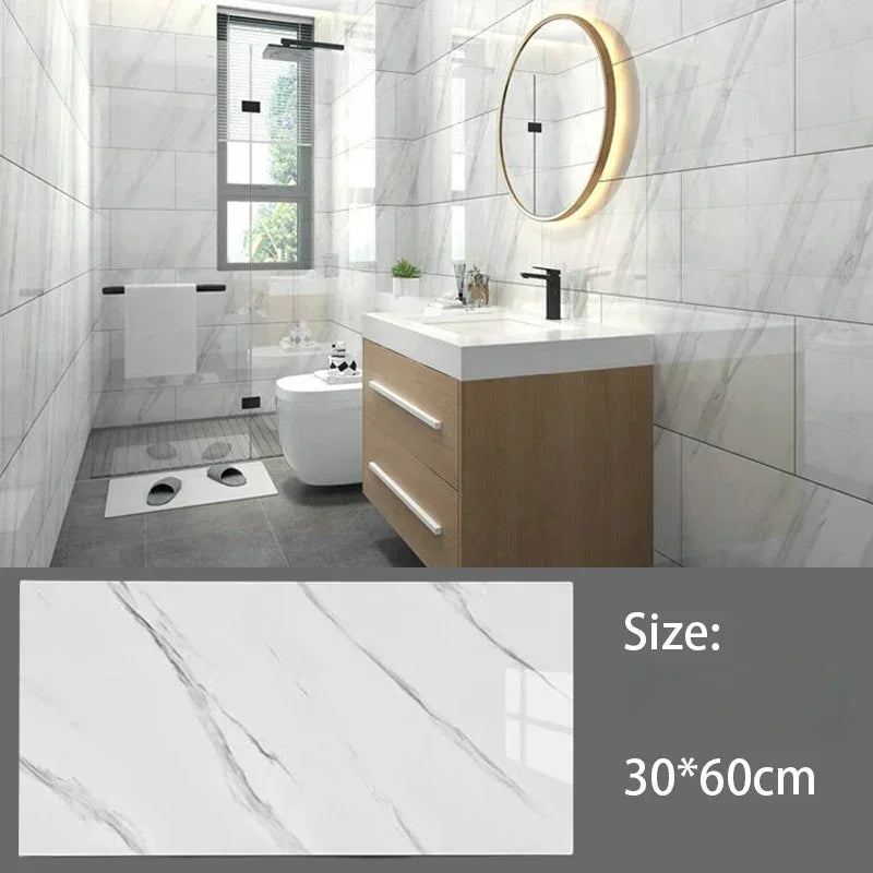 Imitation Ceramic Tile Wall Sticker Wallpaper Self-adhesive 3D Wall Decoration Bathroom Waterproof Marble Kitchen Wall Stickers