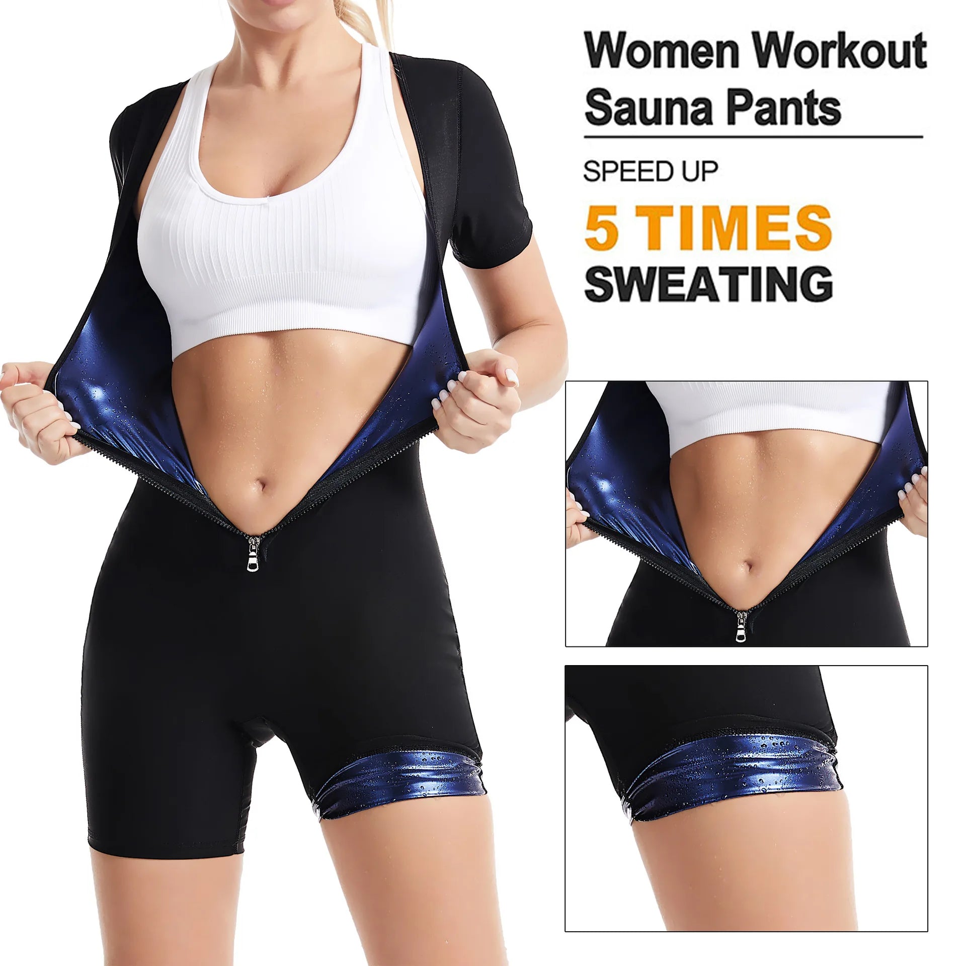 Naisstoo Sauna Suit Women for Weight Loss Fat Burning Full Body Sweat Vest Slimming Waist Trainer Body Shaper - Daisan Mart