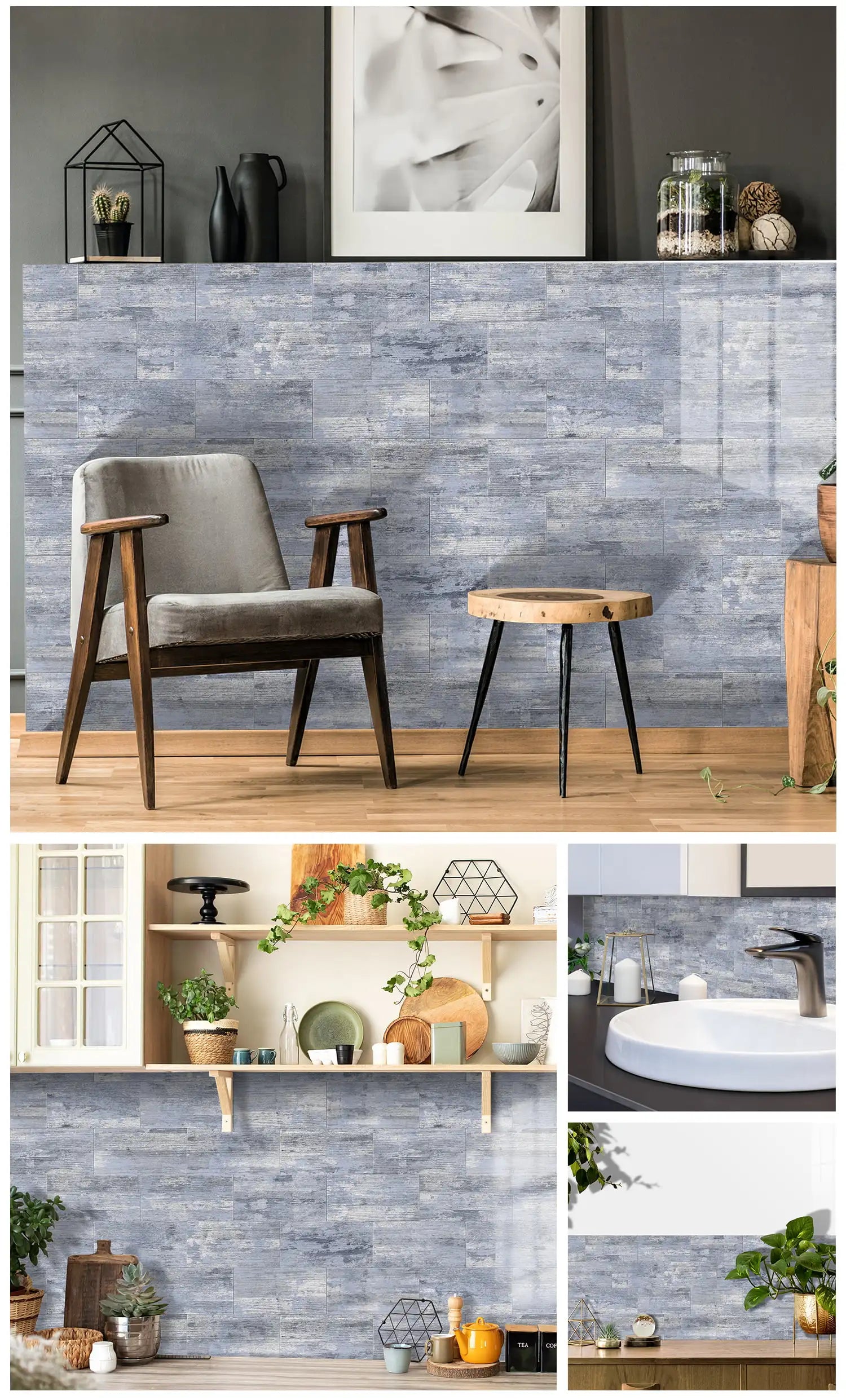 Self Adhesive Foam Ceramic Tile Stickers Bathroom Kitchen Waterproof Anti Fouling Thickened Wall Decoration Marble Decals