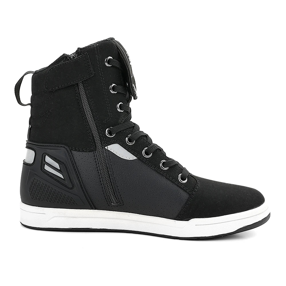 Giày Boots Nam Đi Xe Máy Phản Quang Bảo Hộ Thoáng Khí