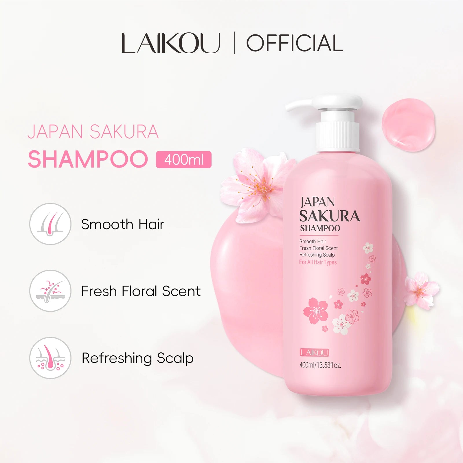 LAIKOU Sakura shampoo restores split ends and makes hair smooth