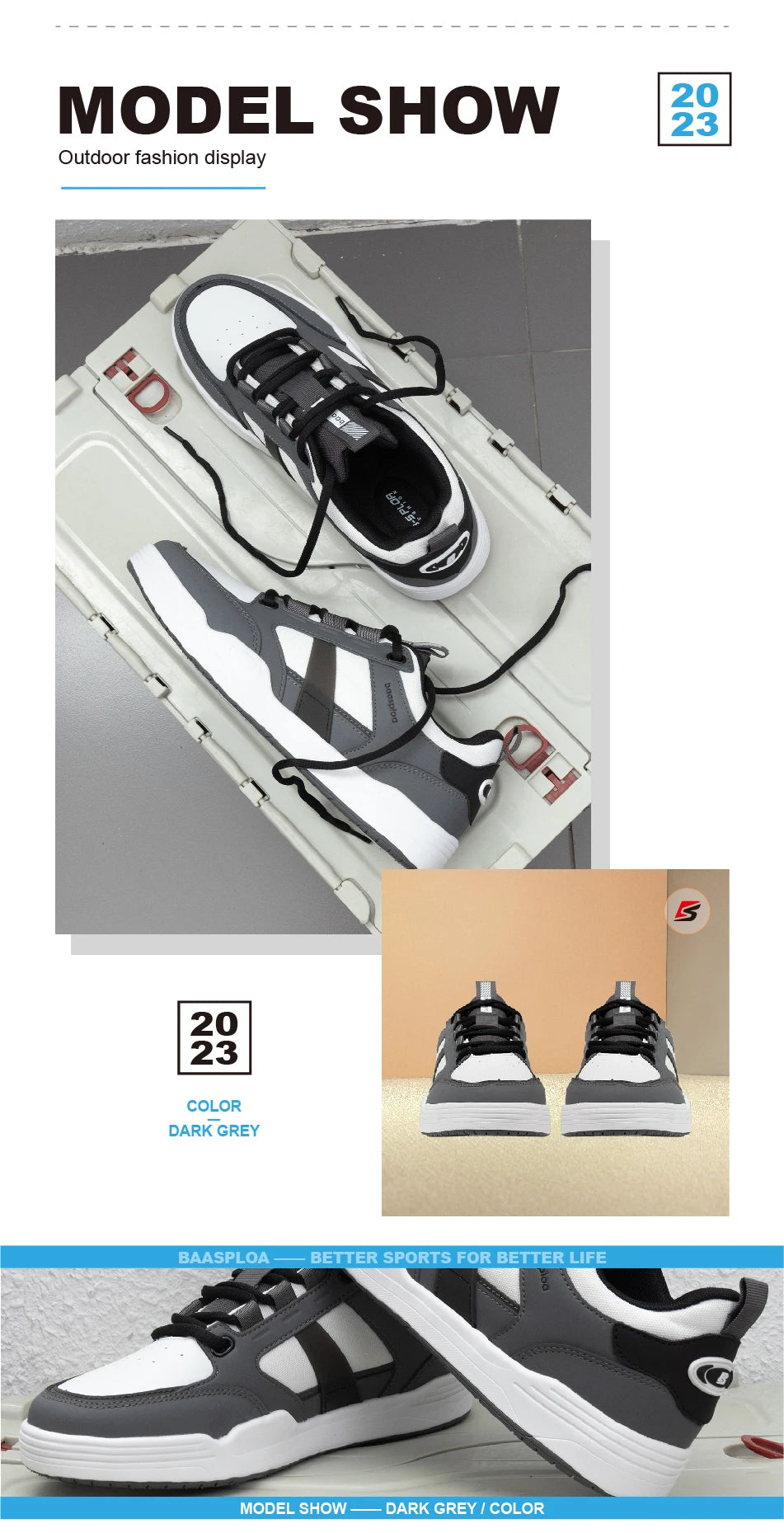 Giày Trượt Ván Nam Baasploa - Thời Trang, Nhẹ, Chống Trơn