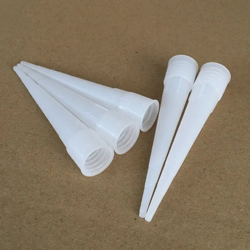 30pcs Glass Nozzles Plastic Glass Glue Caulking Gun Nozzles Sealant Silicone Caulking Tips Mouth Caps Home Construction Tools