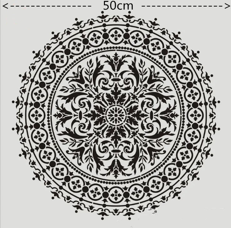 50*cm size diy craft mandala mold for painting stencils stamped photo album embossed paper card on wood, fabric, wall