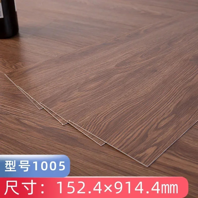 Self Adhesive PVC Wood Grain Floor Waterproof and Wear-resistant Balcony, Bathroom, Household Kitchen Floor Tiles 91X15CM