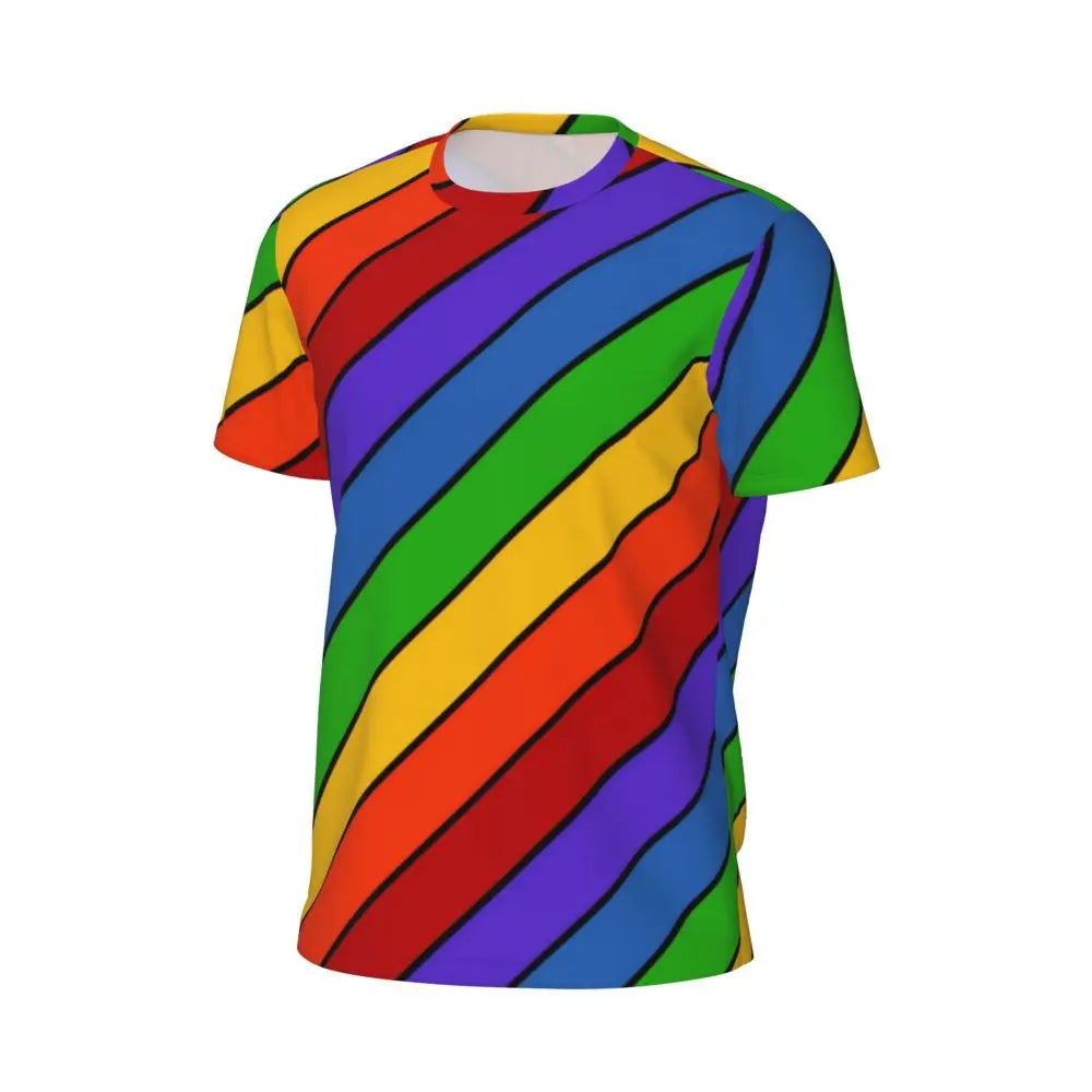 Stylish Mondrian Striped Men's Gym T-Shirt