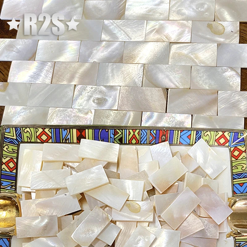 50 Viên Gạch Mosaic Vỏ Trai Trắng Hình Quạt DIY - Daisan Mart