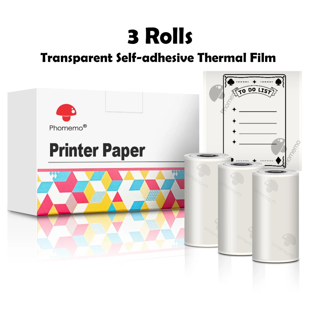 Phomemo Portable Mini Thermal Printer T02 Mini Pocket Label Printer DIY Self-adhesive Sticker Label Machine Various Label Paper - Daisan Mart