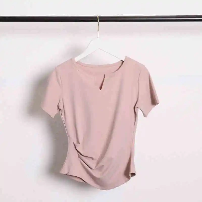 Sexy Fashion Women's Bodycon Gym Shirt with Chest Pad