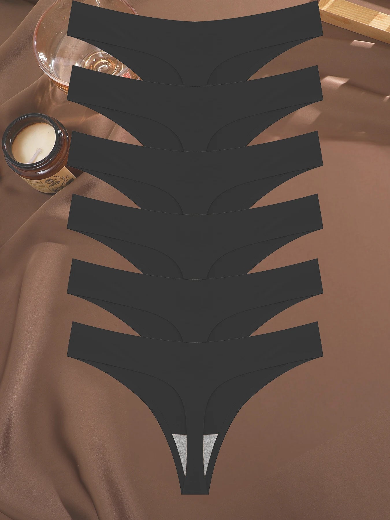 Set of 6 Sexy Low-Waist Seamless Invisible Women's Panties