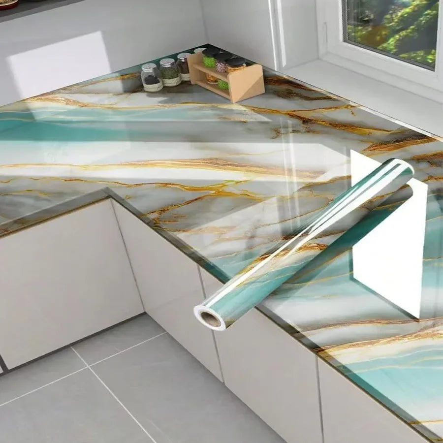 PVC Self-Adhesive Stone Pattern Wallpaper for Kitchen Decoration