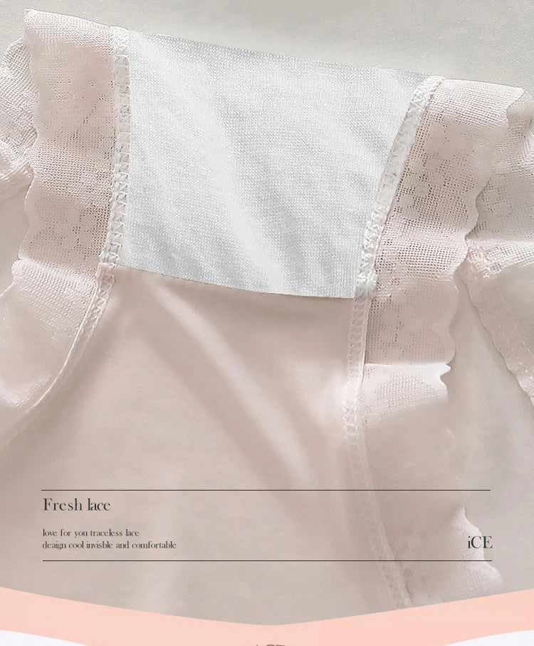 3 Pieces Women's Underwear, Thin, Cool, Sexy, Summer, Cold Silk