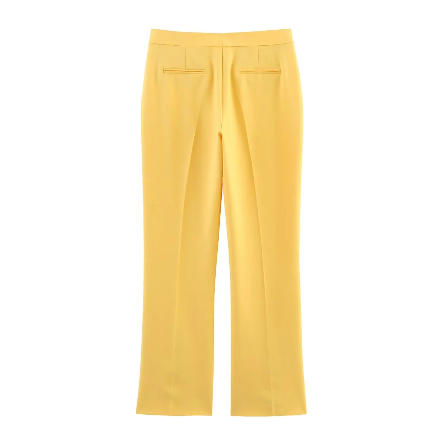 Office Lady Suits Two Piece Pant Set Turn-Down Collar Long Sleeve Double-Breasted Blazers+Mid Waist Zipper Flared Pants - Daisan Mart