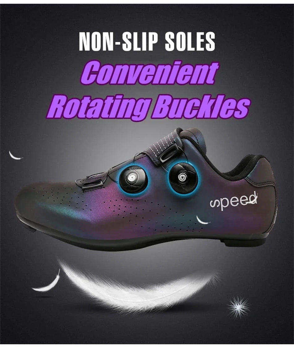 Giày Đạp Xe Nam Siêu Nhẹ Khóa Đôi Phát Sáng MTB