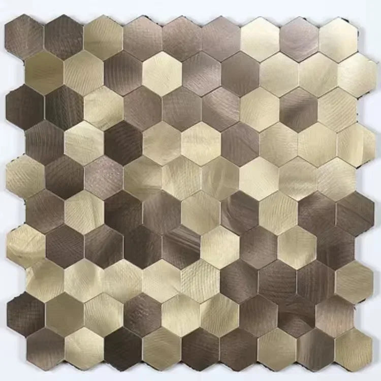 Mosaic Wall Tile Peel And Stick Self Adhesive Waterproof Aluminum Hexagon Kitchen Bath Tile Backsplash Fireproof Kitchenwall