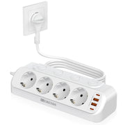 Ổ Điện Để Bàn 8 Trong 1 - USB C 20W, 4 Ổ Góc, 4 USB - Daisan Mart