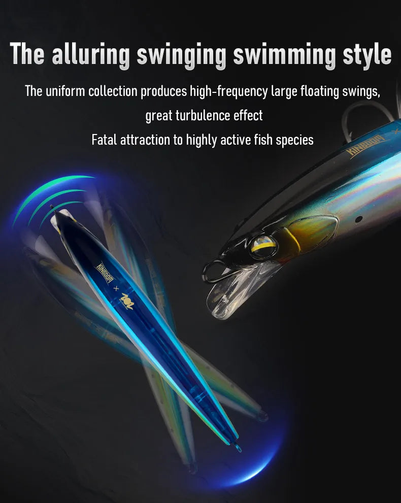 Kingdom Saltwater Minnow Lure 140mm 38g Sinking Wire Go Through Body Wobblers Long Casting Artifical Bait For Seabass Jerkbait