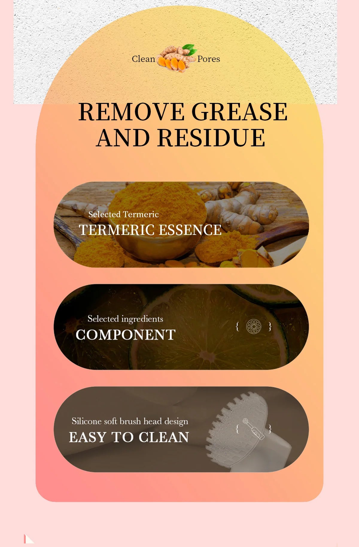 Turmeric Cleansing Mousse, Deep Cleansing, Turmeric Essence Brightens the Skin, Refreshing and Oil-Controlling Cleanser