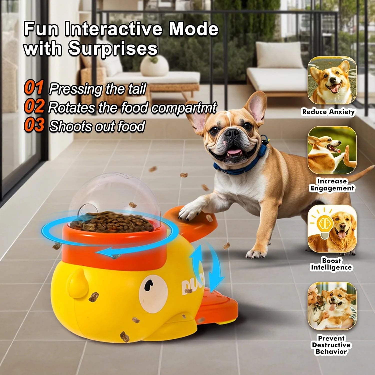 Pet Snack Feeder Dog Food Dispenser Automatic Feeder Puppy Cartoon Duck Design Used to Train Dogs Accessories Cats Cat Supplies - Daisan Mart