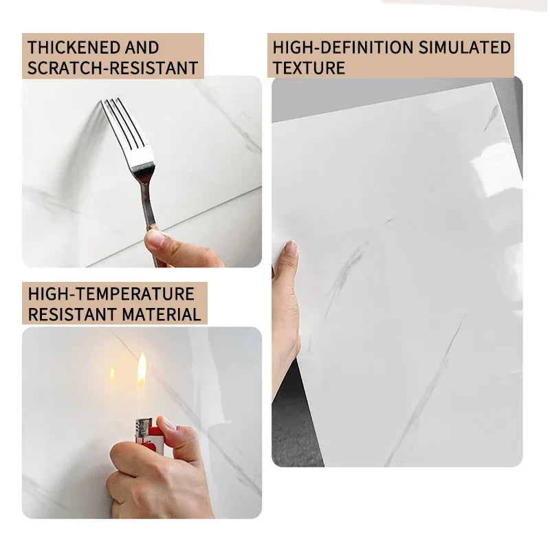 Waterproof Faux Stone Brick Decal Kitchen Wall Stickers 10PCS