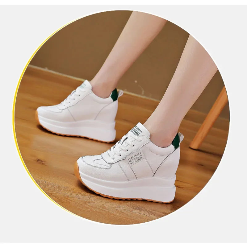 Women's Fashion Genuine Leather Sandals Increase Height 9cm DX142