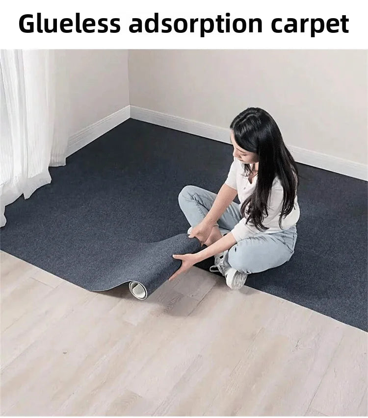Self-Adhesive Carpet Tiles 30x30cm - Non-Slip Floor Mat for Bedroom/Office, Anti-Skid Rug Home Decor, Removable No Residue