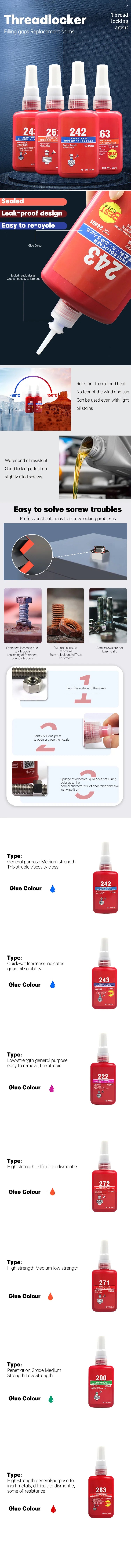 50ml Threadlocker Screw Glues Thread Locking Agent Anaerobic Glue Anti-loose Screw Adhesive For Locking And Sealing Thread - Daisan Mart