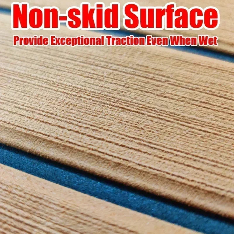 580x2400x5mm EVA Foam Faux Teak Boat Decking Mat Brown Deck Sheet Yacht Flooring Anti Skid Mat Self Adhesive Vehicle Pad - Daisan Mart