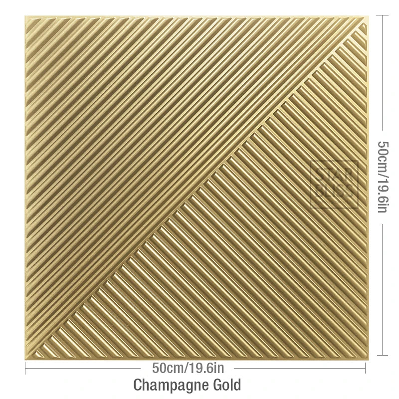 3D wall panel with golden wood grain, waterproof, 3m²