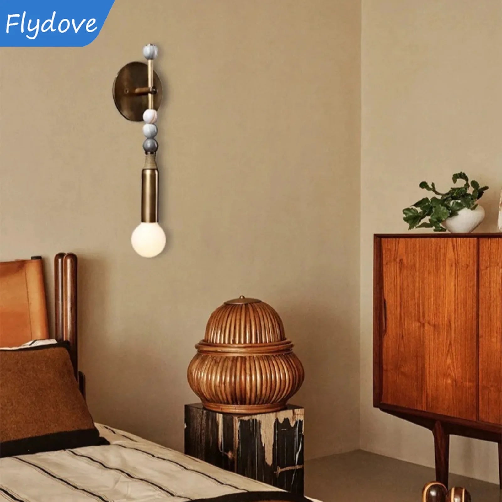 Luxury Marble Bronze Classic LED Wall Lamp