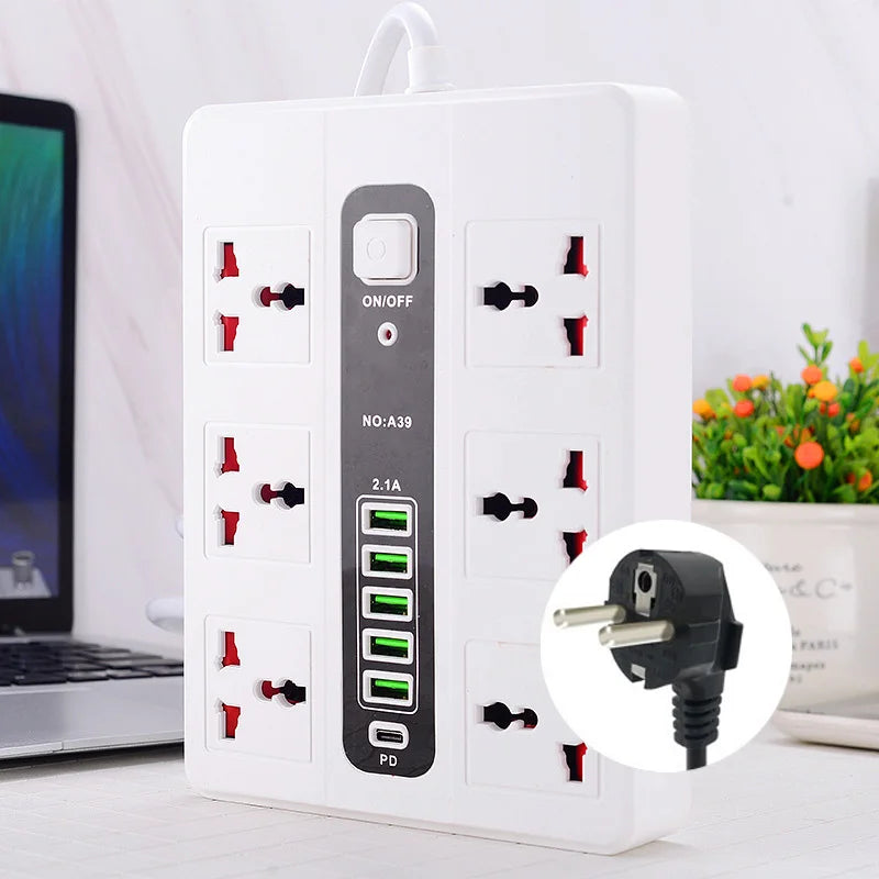 Smart Multi-function Socket Fast Charging USB Long