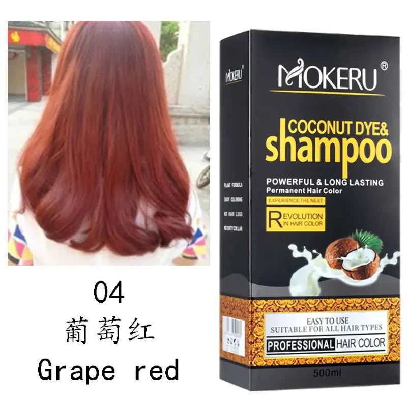 Mokeru Natural Black Hair Dye Shampoo Long Hair Care