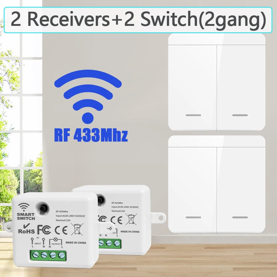 Smart switch RF 433MHz remote control LED