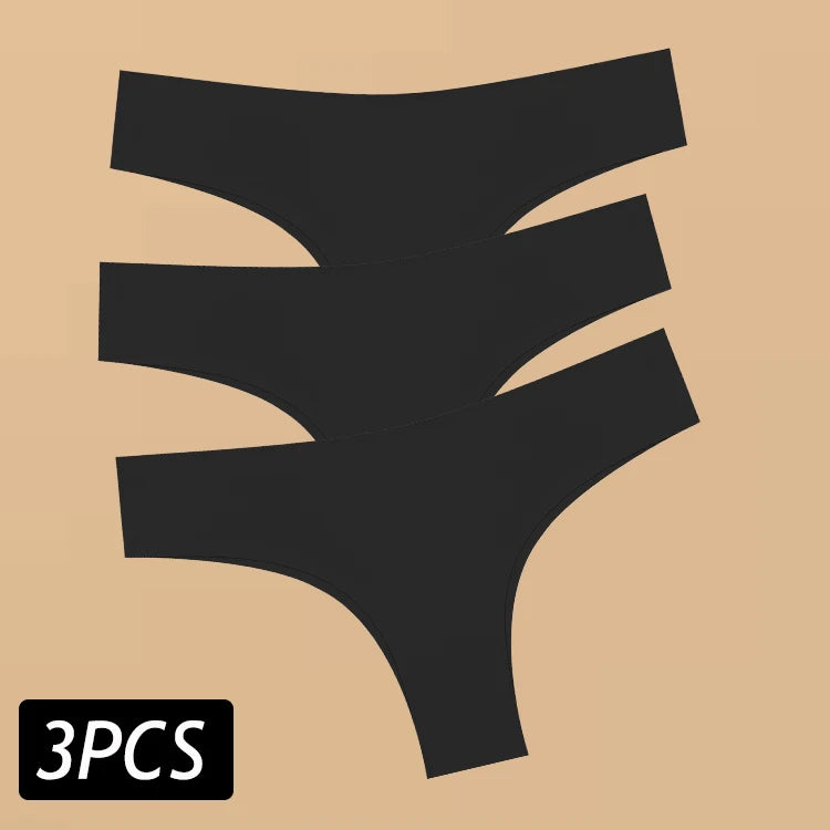 Set of 3 Sexy Ice Silk Low-Waist Ultra-Thin Women's Panties