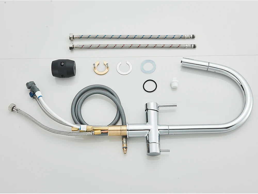 2-Mode Swivel Gold Brass Water Filter Kitchen Faucet