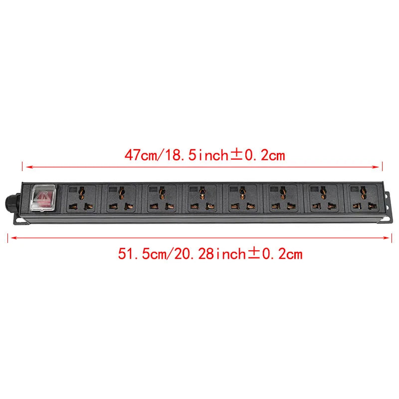 PDU Network Cabinet Rack Power Strip Distribution Outlet Units UK adaptation Universal Socket Compatible US AU Israel eu plug