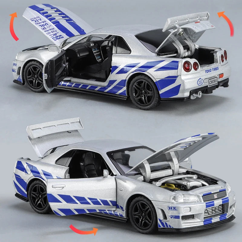 Mô Hình Xe Đua Hợp Kim 1:32 GTR R34 Cho Bé Trai - Daisan Mart