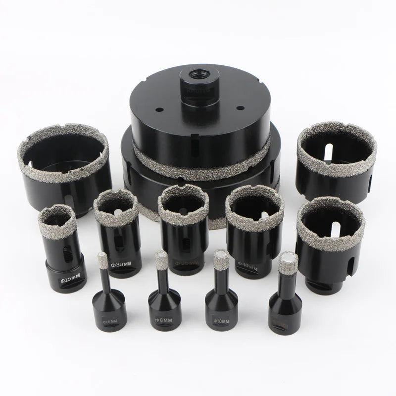 Brazed Dry Drill Bits M14 Thread Vacuum Brazed Diamond Dry Drilling Bits Hole Saw Ceramic Tile Granite Marble Hole Opener Tools
