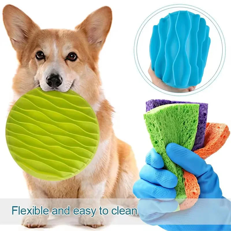 Pet Slow Feeder Bowl For Dogs Cats Jungle Pattern Anti Slip Anti Choking Durable TPR Material Portable Slow Feeding Mat - Daisan Mart