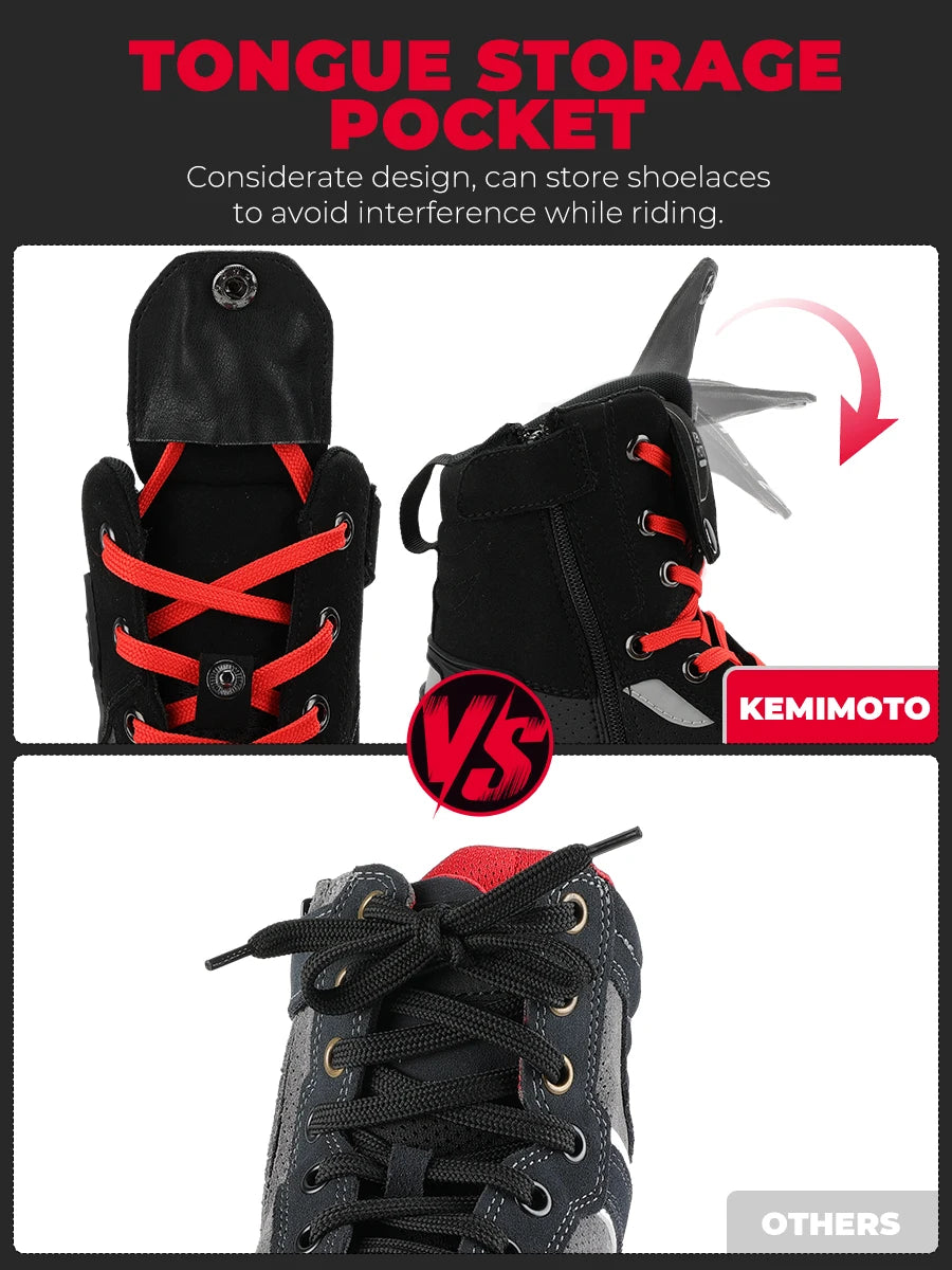 Giày Boots Nam Đi Xe Máy Phản Quang Bảo Hộ Thoáng Khí