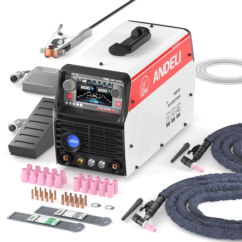 ANDELI AC/DC TIG Welding Machine TIG Pulse Stick/Spot/Aluminum Welding/Cold TIG Welder Square/Trapezoid/SINE Wave MultiProcess - Daisan Mart