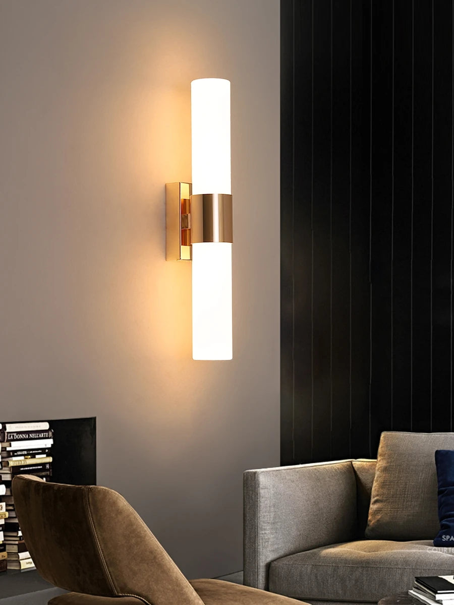 Modern Gold Tube LED Wall Lamp for Living Room Decoration