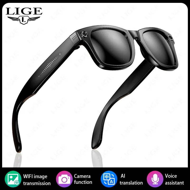LIGE AI Smart Glasses - HD Camera, Bluetooth Calling, Language Translation